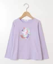 KJKET31024 a.v.v KIDS(アー・ヴェ・ヴェ) [140-150]トゥインクルスパンコールロンT ラベンダー