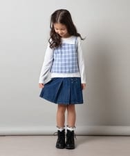 KJKET33034 a.v.v KIDS(アー・ヴェ・ヴェ) [140-150]アシメキャミドッキングトップス アイボリー