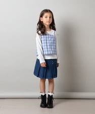 KJKET33034 a.v.v KIDS(アー・ヴェ・ヴェ) [140-150]アシメキャミドッキングトップス アイボリー