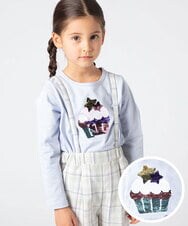 KJKEU31029 a.v.v KIDS(アー・ヴェ・ヴェ) [160]トゥインクルスパンコールロンT ライトブルー
