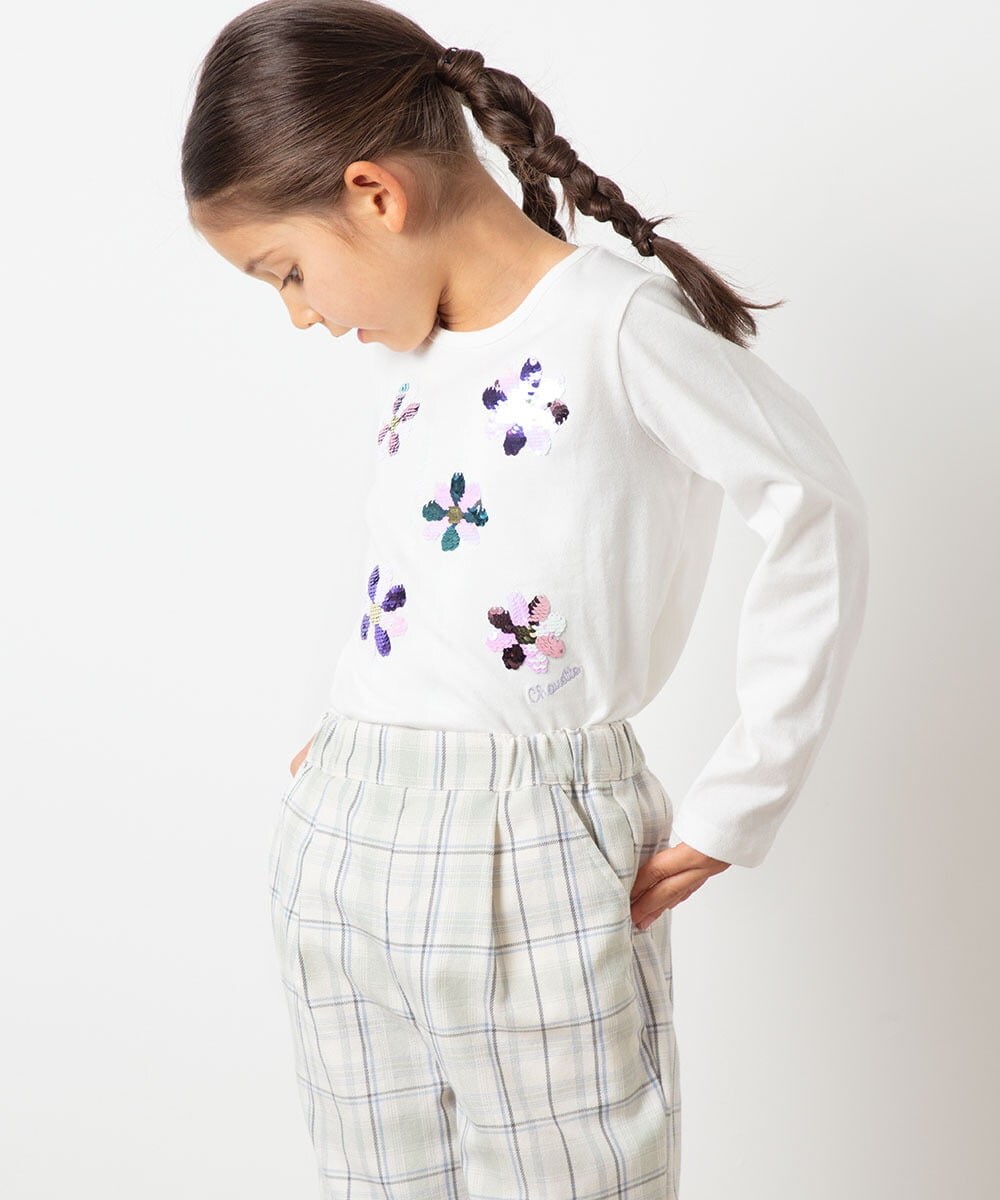 KJKEU31029 a.v.v KIDS(アー・ヴェ・ヴェ) [160]トゥインクルスパンコールロンT ライトブルー