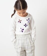 KJKEU31029 a.v.v KIDS(アー・ヴェ・ヴェ) [160]トゥインクルスパンコールロンT ライトブルー