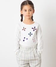 KJKEU31029 a.v.v KIDS(アー・ヴェ・ヴェ) [160]トゥインクルスパンコールロンT ライトブルー
