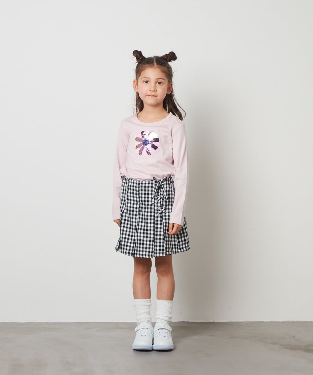 KJKEU31029 a.v.v KIDS(アー・ヴェ・ヴェ) [160]トゥインクルスパンコールロンT ライトブルー