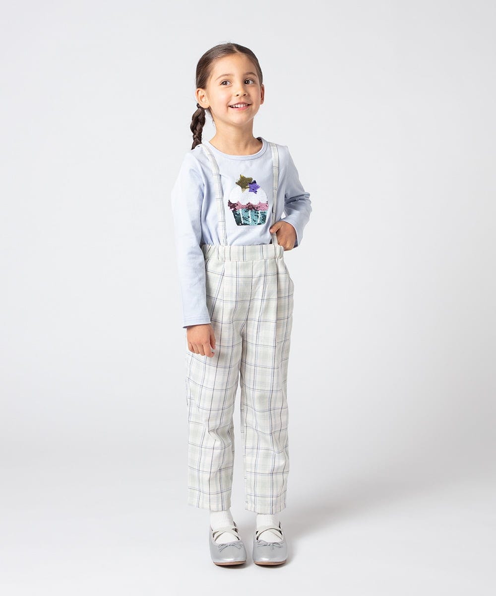 KJKEU31029 a.v.v KIDS(アー・ヴェ・ヴェ) [160]トゥインクルスパンコールロンT ライトブルー