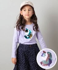 KJKEU31029 a.v.v KIDS(アー・ヴェ・ヴェ) [160]トゥインクルスパンコールロンT ラベンダー