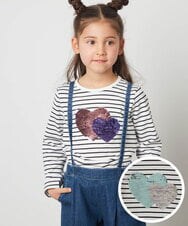 KJKEU31029 a.v.v KIDS(アー・ヴェ・ヴェ) [160]トゥインクルスパンコールロンT 【WEB限定カラー】ボーダー