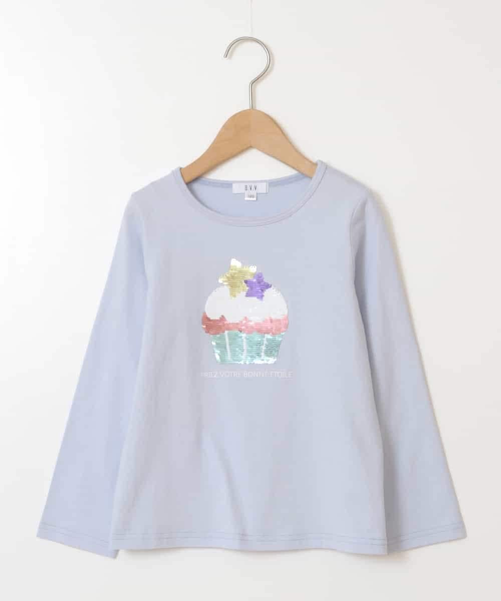 KJKEU31029 a.v.v KIDS(アー・ヴェ・ヴェ) [160]トゥインクルスパンコールロンT ライトブルー