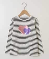 KJKEU31029 a.v.v KIDS(アー・ヴェ・ヴェ) [160]トゥインクルスパンコールロンT 【WEB限定カラー】ボーダー