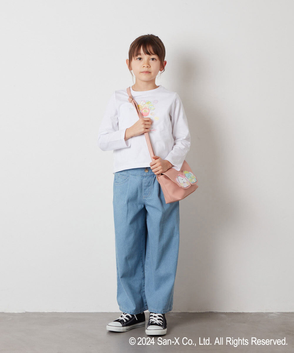 KJKEV80029 a.v.v KIDS(アー・ヴェ・ヴェ) [100-140]【すみっコぐらし】バックフリルＴシャツ ホワイト