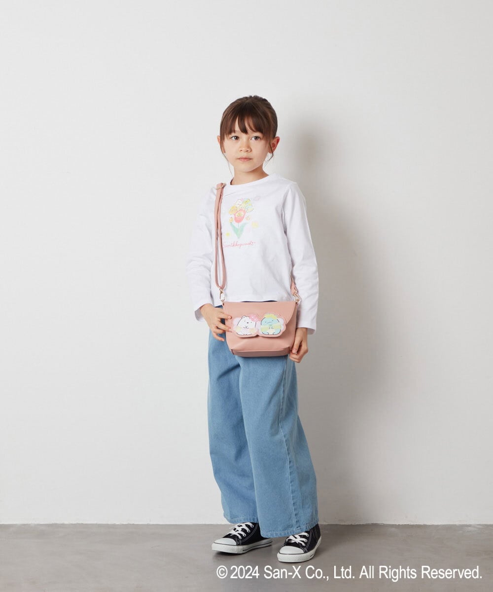 KJKEV80029 a.v.v KIDS(アー・ヴェ・ヴェ) [100-140]【すみっコぐらし】バックフリルＴシャツ ホワイト