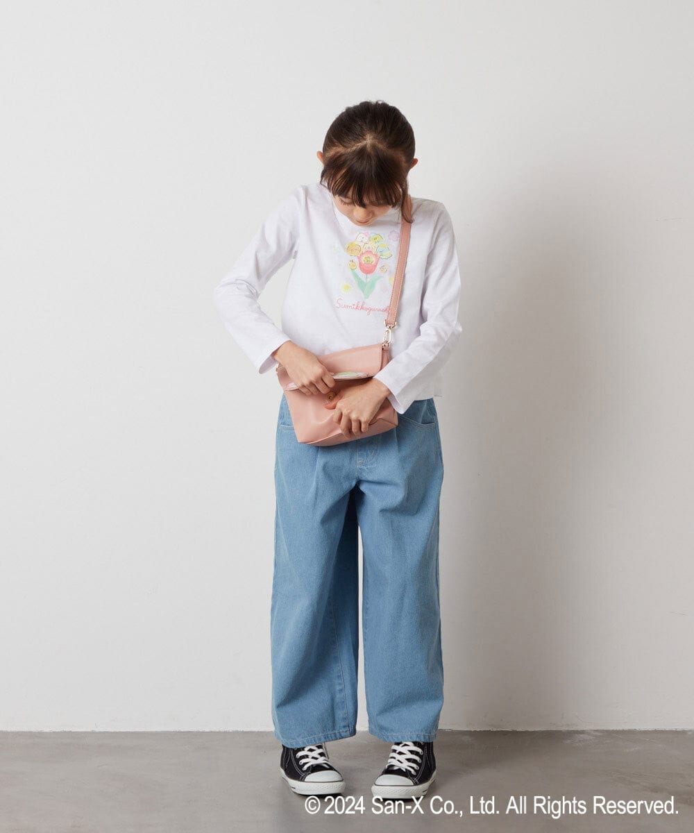 KJKEV80029 a.v.v KIDS(アー・ヴェ・ヴェ) [100-140]【すみっコぐらし】バックフリルＴシャツ ホワイト