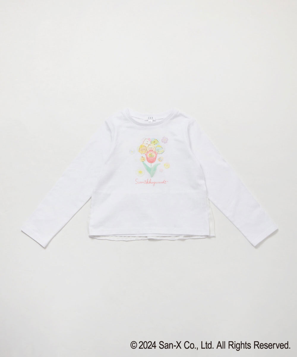 KJKEV80029 a.v.v KIDS(アー・ヴェ・ヴェ) [100-140]【すみっコぐらし】バックフリルＴシャツ ホワイト