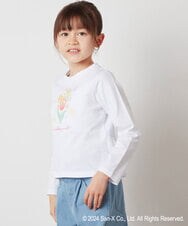 KJKEV80029 a.v.v KIDS(アー・ヴェ・ヴェ) [100-140]【すみっコぐらし】バックフリルＴシャツ ホワイト