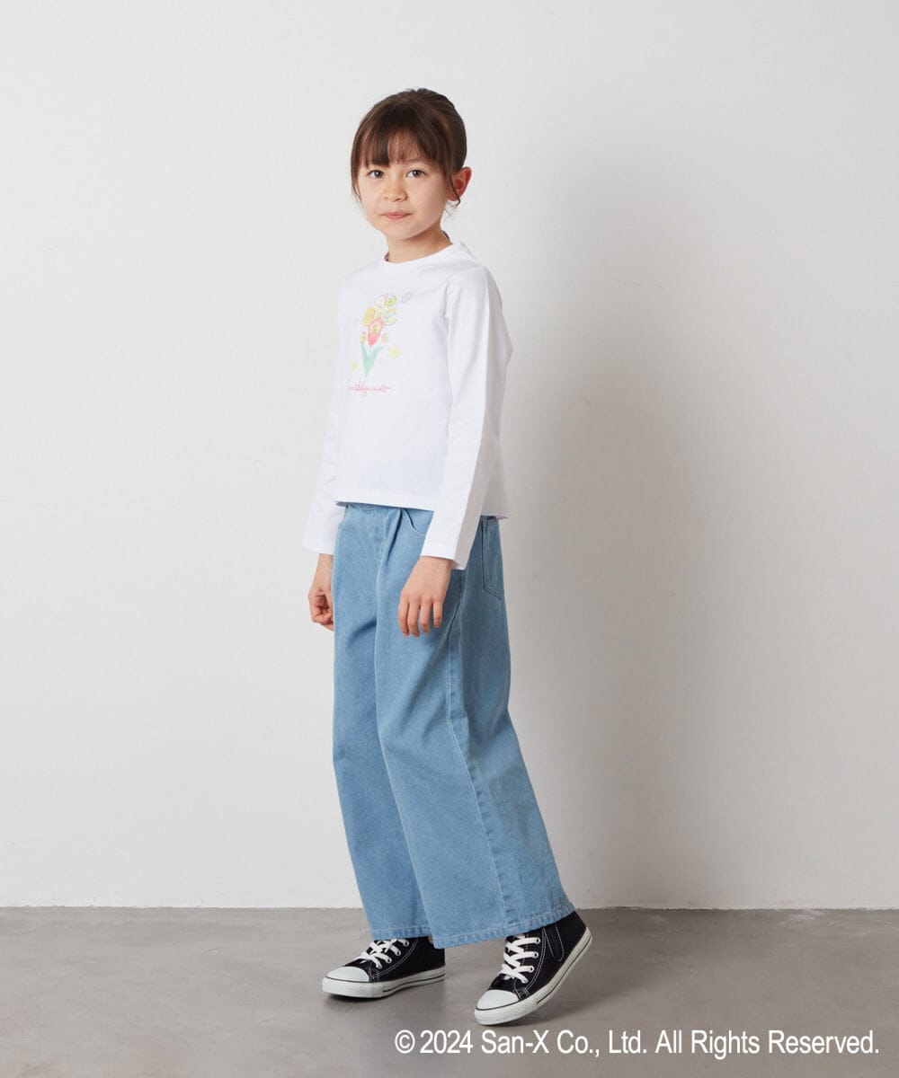 KJKEV80029 a.v.v KIDS(アー・ヴェ・ヴェ) [100-140]【すみっコぐらし】バックフリルＴシャツ ホワイト