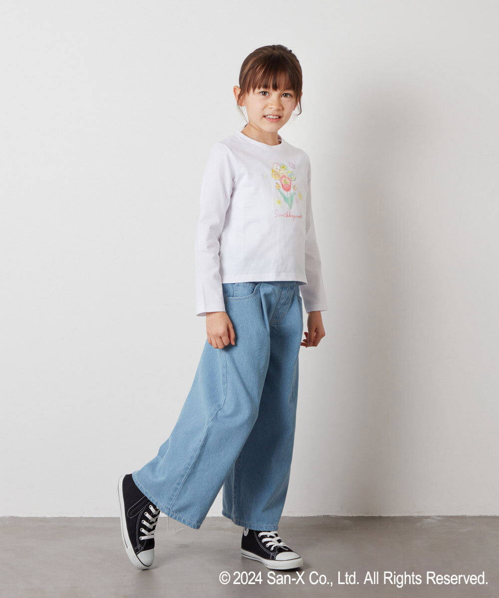 KJKEV80029 a.v.v KIDS(アー・ヴェ・ヴェ) [100-140]【すみっコぐらし】バックフリルＴシャツ ホワイト