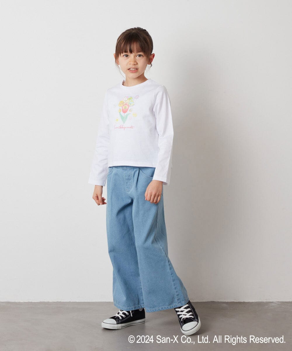 KJKEV80029 a.v.v KIDS(アー・ヴェ・ヴェ) [100-140]【すみっコぐらし】バックフリルＴシャツ ホワイト