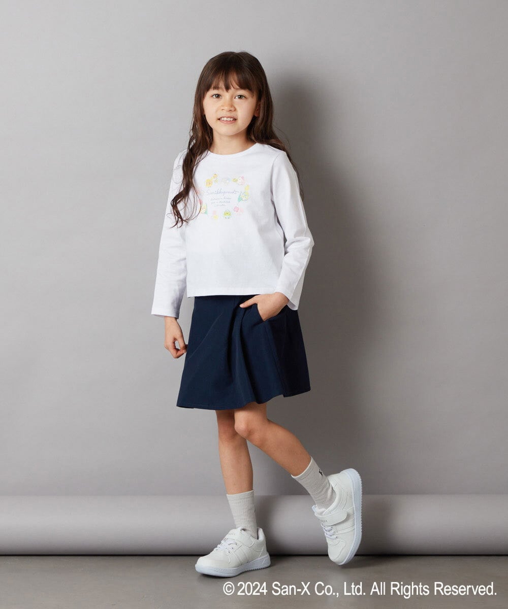 KJKEV81029 a.v.v KIDS(アー・ヴェ・ヴェ) [100-140]【すみっコぐらし】バックリボンＴシャツ ホワイト