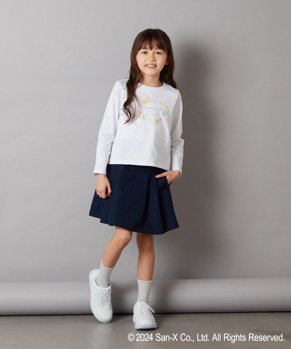 KJKEV81029 a.v.v KIDS(アー・ヴェ・ヴェ) [100-140]【すみっコぐらし】バックリボンＴシャツ ホワイト