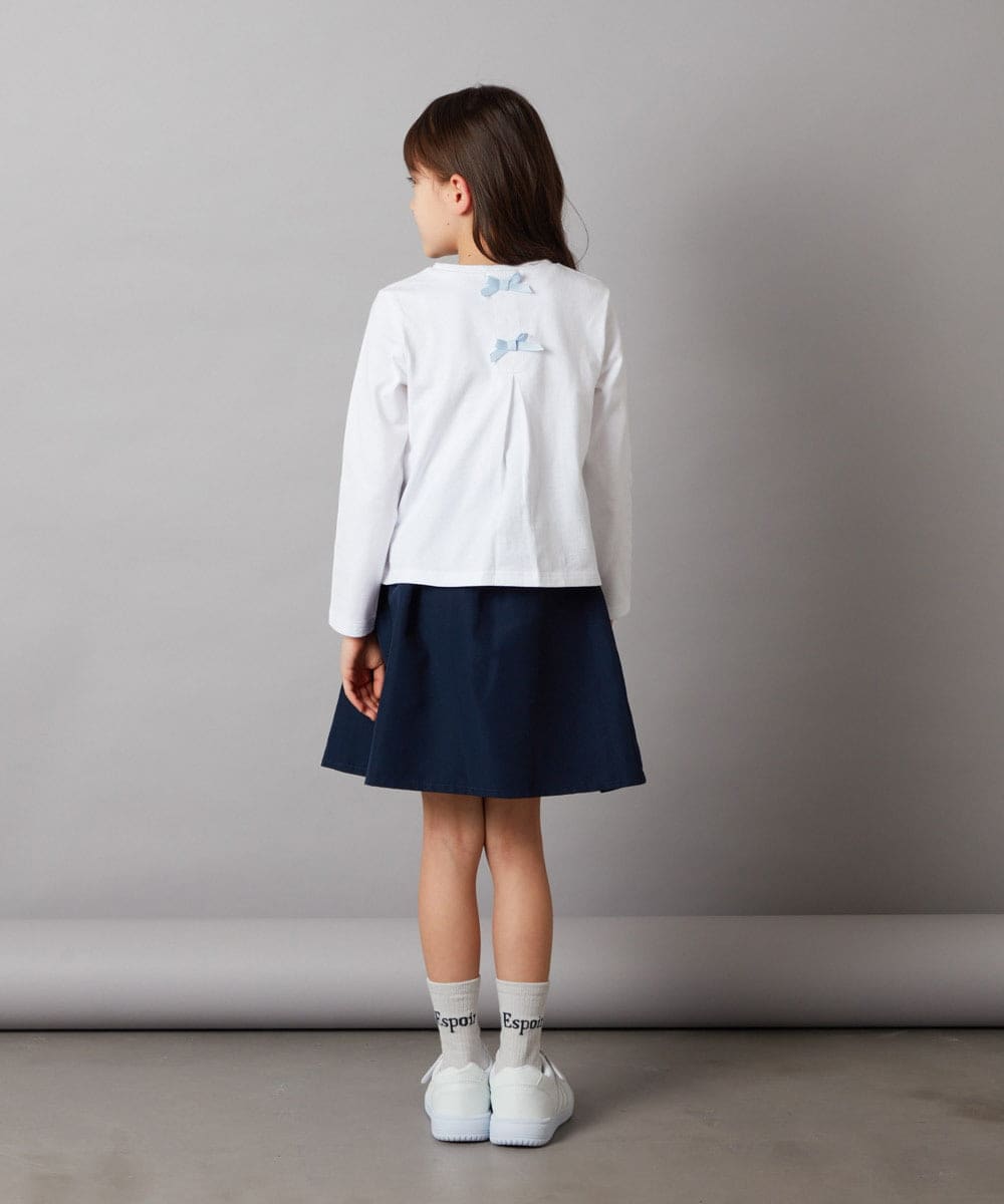 KJKEV81029 a.v.v KIDS(アー・ヴェ・ヴェ) [100-140]【すみっコぐらし】バックリボンＴシャツ ホワイト