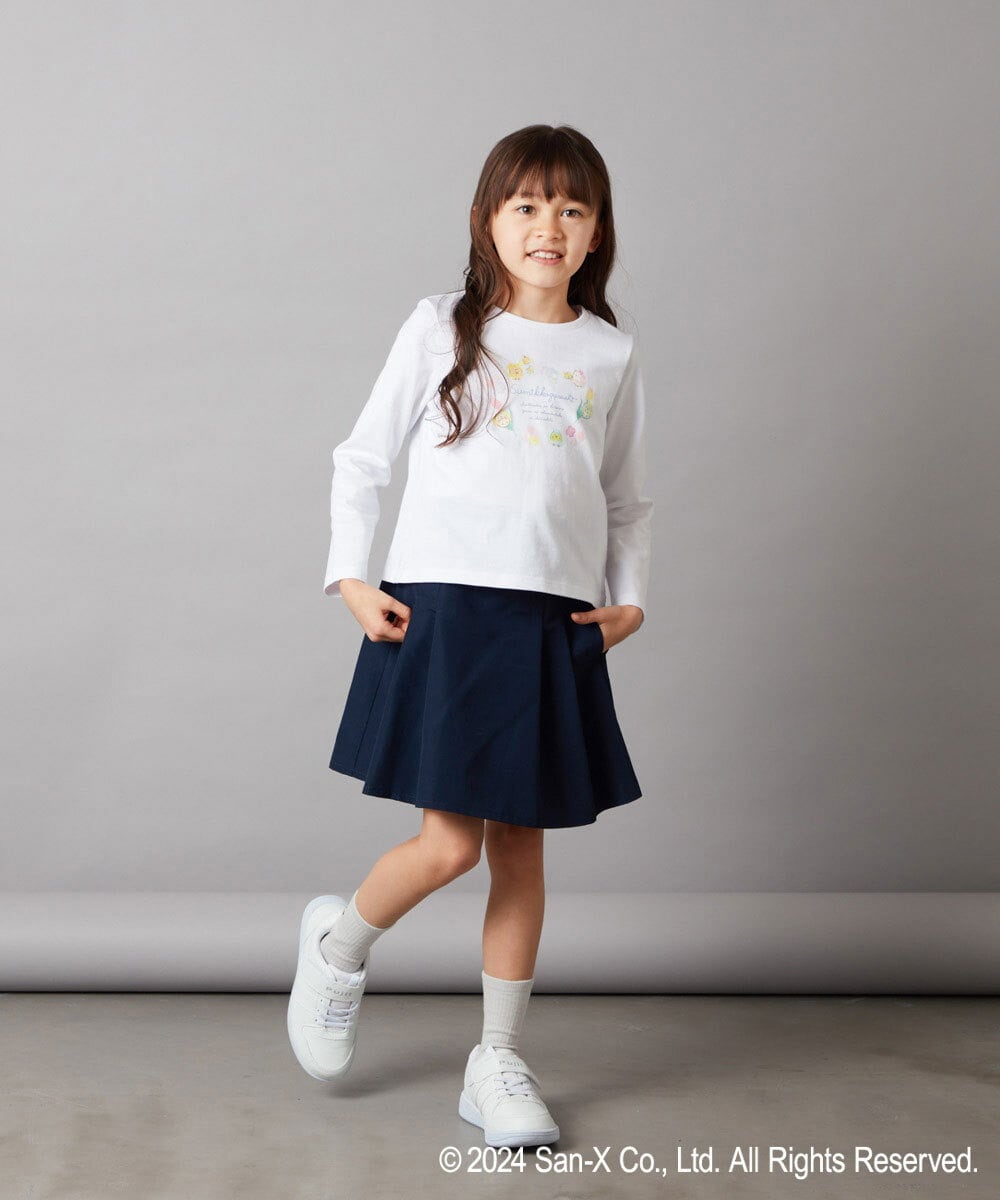 KJKEV81029 a.v.v KIDS(アー・ヴェ・ヴェ) [100-140]【すみっコぐらし】バックリボンＴシャツ ホワイト