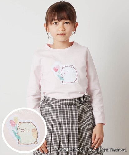 KJKEV82029 a.v.v KIDS [100-140]【すみっコぐらし】スパンコールＴシャツ