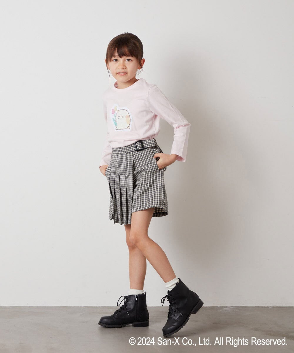 KJKEV82029 a.v.v KIDS(アー・ヴェ・ヴェ) [100-140]【すみっコぐらし】スパンコールＴシャツ ピンク