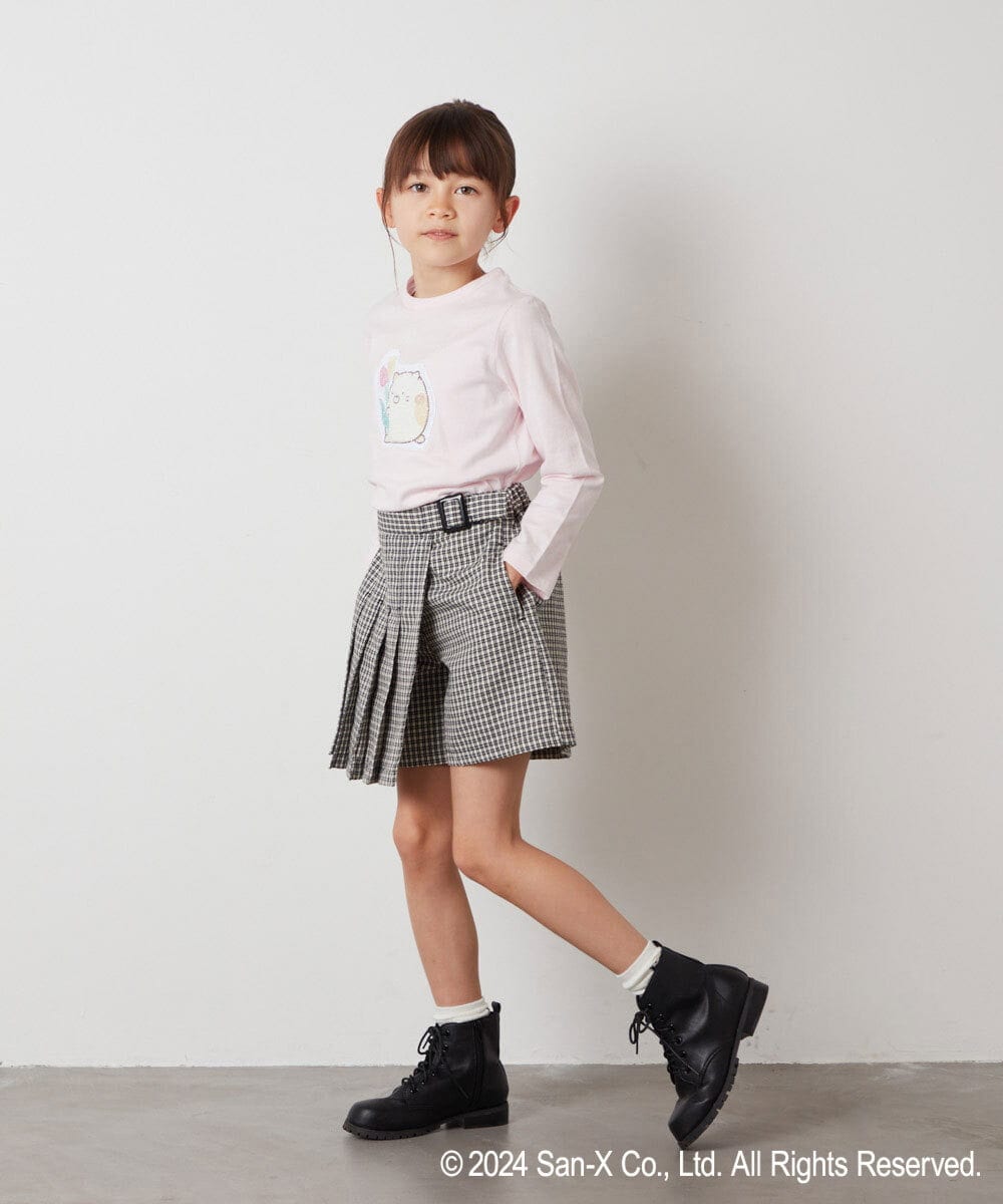 KJKEV82029 a.v.v KIDS(アー・ヴェ・ヴェ) [100-140]【すみっコぐらし】スパンコールＴシャツ ピンク