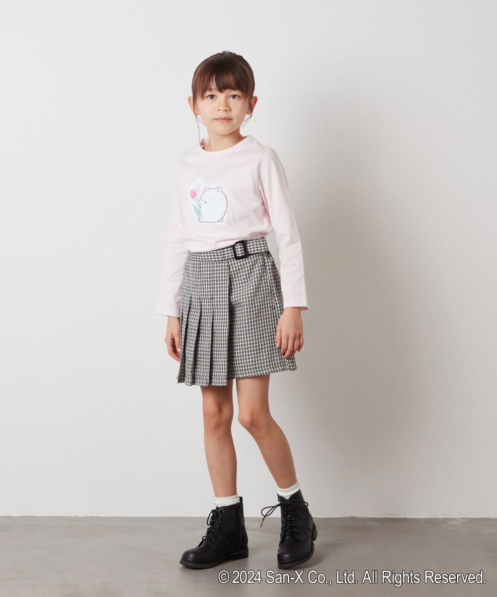 KJKEV82029 a.v.v KIDS(アー・ヴェ・ヴェ) [100-140]【すみっコぐらし】スパンコールＴシャツ ピンク