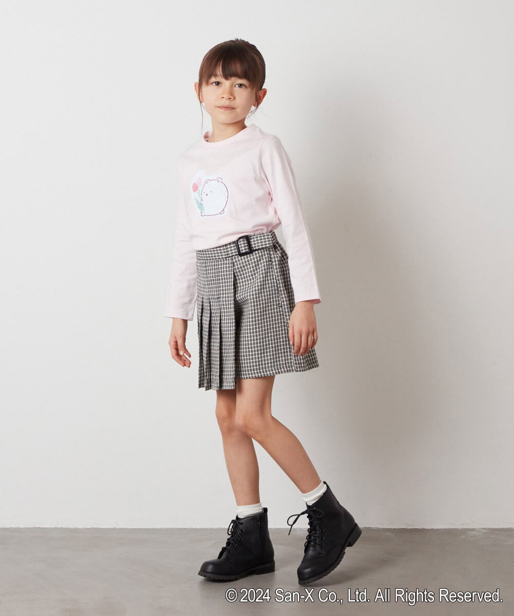 KJKEV82029 a.v.v KIDS(アー・ヴェ・ヴェ) [100-140]【すみっコぐらし】スパンコールＴシャツ ピンク