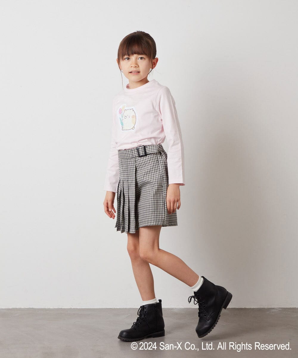 KJKEV82029 a.v.v KIDS(アー・ヴェ・ヴェ) [100-140]【すみっコぐらし】スパンコールＴシャツ ピンク