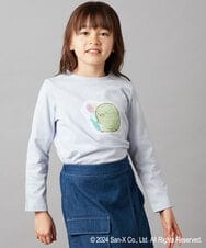 KJKEV82029 a.v.v KIDS(アー・ヴェ・ヴェ) [100-140]【すみっコぐらし】スパンコールＴシャツ ライトブルー