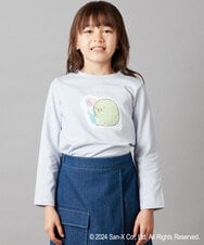 KJKEV82029 a.v.v KIDS(アー・ヴェ・ヴェ) [100-140]【すみっコぐらし】スパンコールＴシャツ ライトブルー