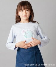 KJKEV82029 a.v.v KIDS(アー・ヴェ・ヴェ) [100-140]【すみっコぐらし】スパンコールＴシャツ ライトブルー