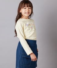 KJKEW30024 a.v.v KIDS(アー・ヴェ・ヴェ) [140-150]モチーフプリントロンＴ ライトブルー