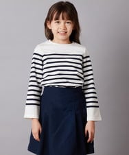 KJKEW32024 a.v.v KIDS(アー・ヴェ・ヴェ) [140-150]パネルボーダーロンＴ ホワイト