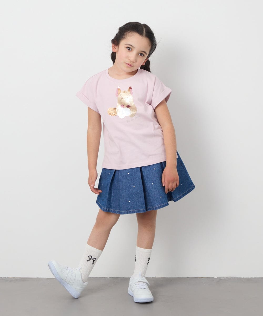 KJKFA04024 a.v.v KIDS(アー・ヴェ・ヴェ) [100-130]モチーフアソートTシャツ ピンク