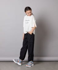KJKFA14034 a.v.v KIDS(アー・ヴェ・ヴェ) 【接触冷感/ジメジメ対策】[130]袖スリットロゴTシャツ ホワイト