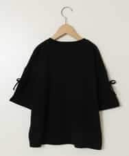 KJKFA14034 a.v.v KIDS(アー・ヴェ・ヴェ) 【接触冷感/ジメジメ対策】[130]袖スリットロゴTシャツ ブラック