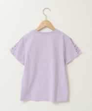 KJKFA49024 a.v.v KIDS(アー・ヴェ・ヴェ) [100-130]ソデレースアップＴシャツ ラベンダー