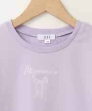 KJKFA49024 a.v.v KIDS(アー・ヴェ・ヴェ) [100-130]ソデレースアップＴシャツ ラベンダー