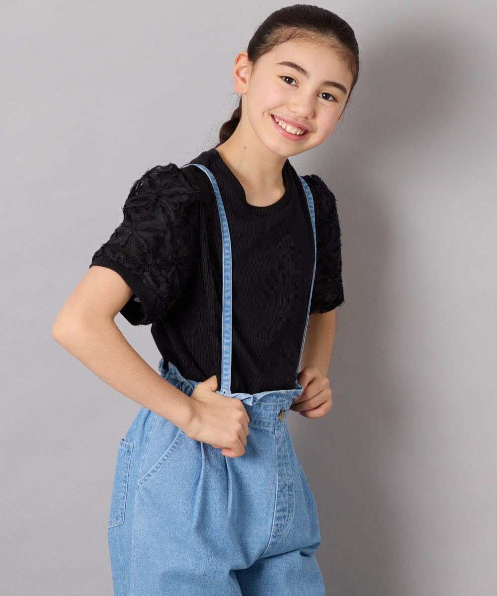 KJKFA50024 a.v.v KIDS [120-130]フラワーテープテレコカットソー