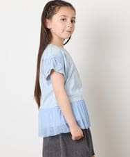 KJKFB06029 a.v.v KIDS(アー・ヴェ・ヴェ) [140]チュールドッキングリボンTシャツ ラベンダー