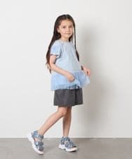 KJKFB06029 a.v.v KIDS(アー・ヴェ・ヴェ) [140]チュールドッキングリボンTシャツ ラベンダー