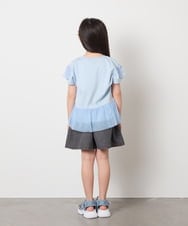 KJKFB06029 a.v.v KIDS(アー・ヴェ・ヴェ) [140]チュールドッキングリボンTシャツ ラベンダー