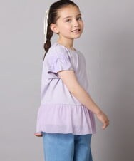 KJKFB06029 a.v.v KIDS(アー・ヴェ・ヴェ) [140]チュールドッキングリボンTシャツ ラベンダー