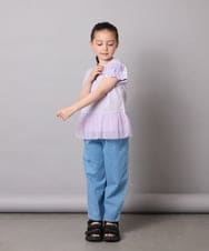 KJKFB06029 a.v.v KIDS(アー・ヴェ・ヴェ) [140]チュールドッキングリボンTシャツ ラベンダー
