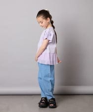 KJKFB06029 a.v.v KIDS(アー・ヴェ・ヴェ) [140]チュールドッキングリボンTシャツ ラベンダー