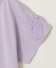 KJKFB06029 a.v.v KIDS(アー・ヴェ・ヴェ) [140]チュールドッキングリボンTシャツ ラベンダー