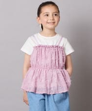 KJKFB07039 a.v.v KIDS(アー・ヴェ・ヴェ) [140-150]シフォンキャミドッキングトップス ラベンダー